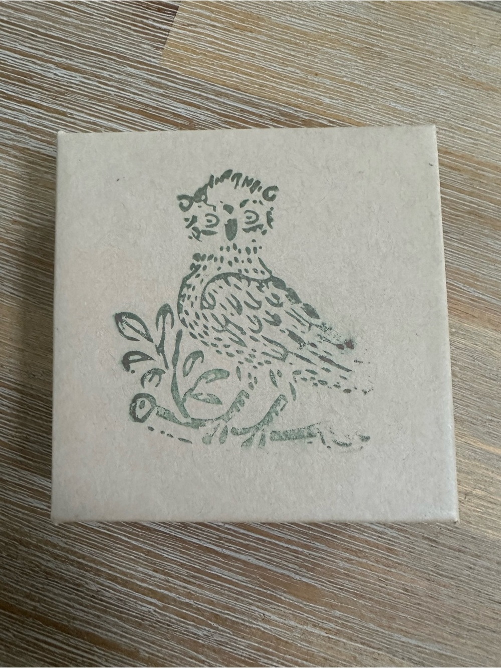 Vintage Stamped Owl Kraft Square Jewelry Gift Box – Bundle Add-on